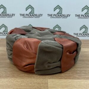 Vintage Richard Original Gray Velvet & Copper Satin Pillbox Hat Union Made 1950s